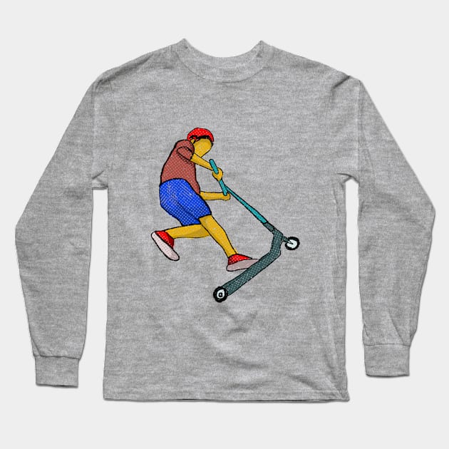 Stunt Scooter - Scootering Long Sleeve T-Shirt by Kudostees